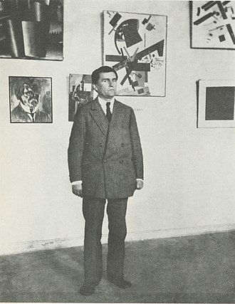 Malevich with his abstract art