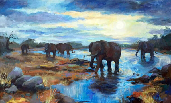 Elephants at waterhole